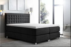 Veneti LUCA boxspring ágy 200x200 - fekete + INGYENES topper