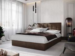 Veneti PURAM kárpitozott boxspring ágy 180x200 - barna