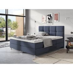 Veneti CAMRIN boxspring ágy 140x200 - kék 1 + INGYENES topper