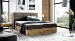 Veneti CHANTELLE 2 boxspring ágy - 200x200, barna + INGYENES topper