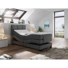 Veneti NAVAN egyszemélyes boxspring elektromos ágy 100x200 - szürke + INGYENES topper