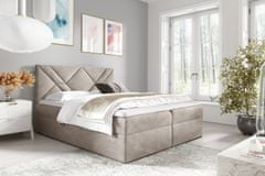 Veneti ASKOT boxspring ágy - 160x200, bézs + INGYENES topper