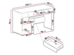 Veneti MUONIO íróasztal - beton / fehér