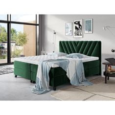 Veneti CAITLYN boxspring ágy 180x200 - zöld + INGYENES topper