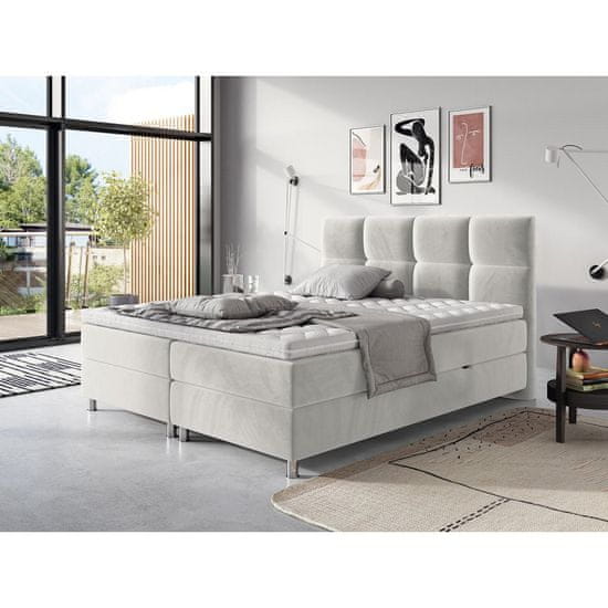 Veneti CARMIN boxspring ágy 160x200 - bézs + INGYENES topper