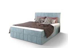 Veneti MADLEN boxspring ágy - 140x200, világoskék