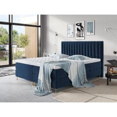 Veneti CANDICE boxspring ágy 160x200 - kék + INGYENES topper