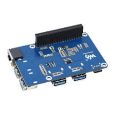 Waveshare HUB bővítő modul 3xUSB 3.2 Gen1 1xETH Gigabit HAT Raspberry Pi számára