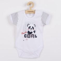 NEW BABY Baba rövid ujjú body Panda 80 (9-12 h) Szürke