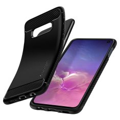 TKG Telefontok Samsung Galaxy S10e - SPIGEN RUGGED ARMOR matt fekete tok