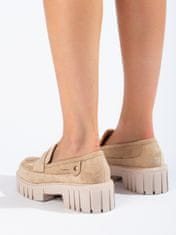 Amiatex Női mokaszin 100481 + Nőin zokni Gatta Calzino Strech, bézs és barna árnyalat, 39