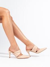 Amiatex Női papucs 100518 + Nőin zokni Gatta Calzino Strech, bézs és barna árnyalat, 40