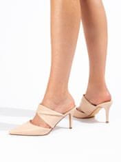Amiatex Női papucs 100518 + Nőin zokni Gatta Calzino Strech, bézs és barna árnyalat, 40