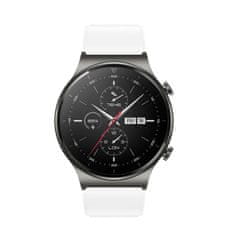 TKG Huawei Watch GT3 Pro (46 mm) okosóra szíj - fehér szilikon (22 mm) sima kialakítás