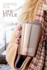 HOME & MARKER® Thermo kávés pohár rosegold (350ml), kávés termosz, utazó bögre, rozsdamentes thermo pohár belsővel, utazáshoz, otthonra, munkába | KOFIMUG