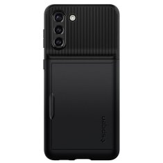 TKG Samsung Galaxy S21+ (S21 Plus) Telefontok - SPIGEN SLIM ARMOR CS fekete tok