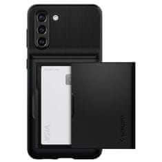 TKG Samsung Galaxy S21+ (S21 Plus) Telefontok - SPIGEN SLIM ARMOR CS fekete tok