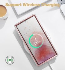 TKG Telefontok Samsung Galaxy S23 Ultra - Tech- Protect Velar - átlátszó előlap + plexi marble mintás hátlapi 360°-os tok 