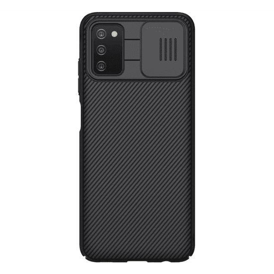 Nillkin CAMSHIELD műanyag telefonvédő (szilikon keret, közepesen ütésálló, kamera védelem, csíkos) FEKETE [Samsung Galaxy A03s (SM-A037F)] (5996591115214)