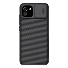 Nillkin CAMSHIELD műanyag telefonvédő (szilikon keret, közepesen ütésálló, kamera védelem, csíkos) FEKETE [Samsung Galaxy A03 (SM-A035)] (5996591156163)