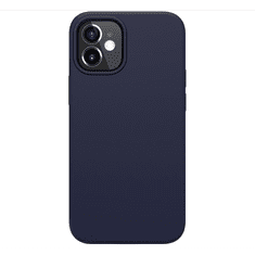 Nillkin FLEX PURE szilikon telefonvédő (ultravékony, környezetbarát, mikrofiber plüss belső, matt) SÖTÉTKÉK [Apple iPhone 12 mini] (5996591003870)