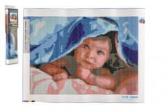 SMT Creatoys Gyémánt kép Baby a takaró alatt 40x30cm tartozékokkal buborékcsomagolásban