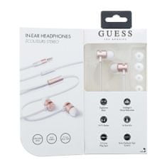 TKG Headset: GUESS - fehér / rose gold, hangerőszabályzós stereo headset audio csatlakozóval