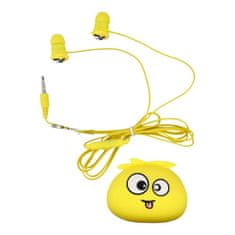 TKG Headset: Jillie Monster - sárga audio jack csatlakozós stereo headset, mikrofonnal + szilikon tartóval