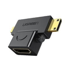 TKG Adapter: UGREEN 20144 - HDMI / Mini HDMI / Micro HDMI HUB porttal adapter, fekete