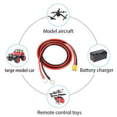 YUNIQUE GREEN-CLEAN XT60 A O gyűrűs terminálkábel, XT60 anya O gyűrűs csatlakozó kábel, 1Mt 12AWG szilíciumvezetékkel, RC Lipo akkumulátorhoz FPV Drone Racing (1Mt)