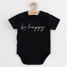 NEW BABY Be Happy rövid ujjú pamut bodysuit - 86 (12-18m)