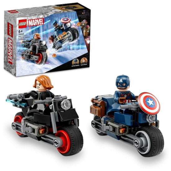 LEGO Marvel 76260 Fekete Özvegy és Amerika Kapitány motorkerékpárok