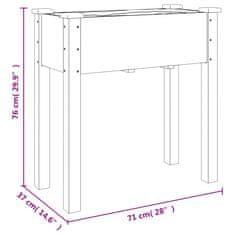 Greatstore tömör fenyőfa kerti ültetőláda béléssel 71 x 37 x 76 cm