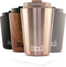 HOME & MARKER® Thermo kávés pohár rosegold (350ml), kávés termosz, utazó bögre, rozsdamentes thermo pohár belsővel, utazáshoz, otthonra, munkába | KOFIMUG