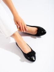 Amiatex Női balerina cipő 100805 + Nőin zokni Gatta Calzino Strech, fekete, 36