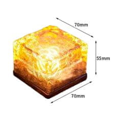 Netscroll 2x napelemes LED lámpa kocka formájában, napelemes lámpák kertbe, ösvényre vagy teraszra, elegáns kerti világítás, napenergiával működő kerti lámpák, fényérzékelő, 8 óra fény, IceCubeLights