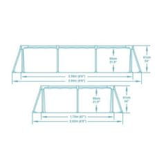 Bestway úszómedence 2,59 x 1,70 x 0,61 méteres szerkezettel, szűrés nélkül