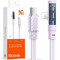 Mcdodo Mcdodo USB-C Lightning nagy sebességű szögkábel 36W 1.8M lila CA-3444