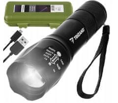 Trizand 18368 zseblámpa T6, USB, LED CREE-XML-T6