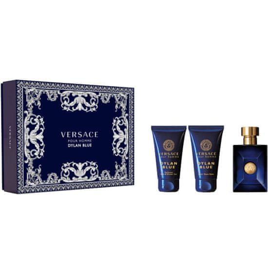 Versace Pour Homme Dylan Blue - EDT 50 ml + borotválkozás utáni balzsam 50 ml + tusfürdő 50 ml