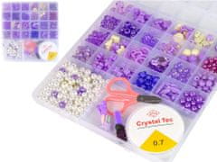 Lean-toys Ékszer készítés gyöngy készlet lila klipszek
