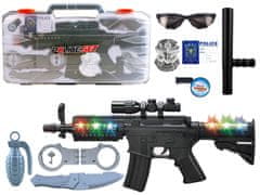 Lean-toys Rendőrkészlet tokban Effects fény-hang puska