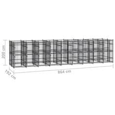 shumee acél kültéri kutyakennel 16,59 m²