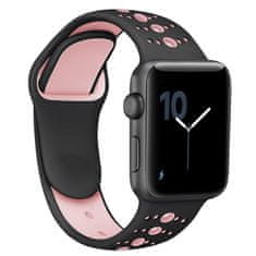 BStrap Silicone Sport szíj Apple Watch 38/40/41mm, Black Pink