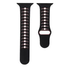 BStrap Silicone Sport szíj Apple Watch 38/40/41mm, Black Pink