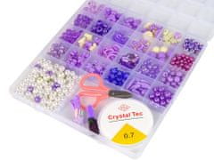 Lean-toys Ékszer készítés gyöngy készlet lila klipszek