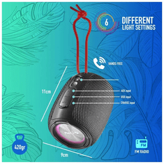 NGS Roller Nitro 1 Bluetooth Hangszóró IPX5 védelemmel, 10W - BT / USB / TF / AUX IN - TWS, Fekete (127013)