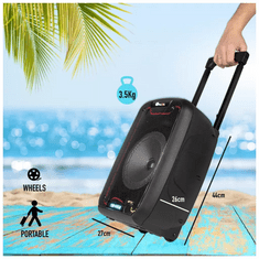 NGS Wild Samba Trolley Bluetooth Hangszóró + Mikrofon 30W BT / USB / TF / AUX, Fekete (126997)