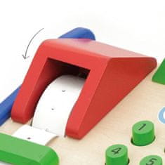 Viga Fából készült pénztárgép tartozékokkal Scanner Montessori játékok Viga Toys Montessori