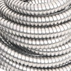 Vidaxl ezüstszínű rozsdamentes acél kerti tömlő szórófejjel 0,6" 15 m 154511